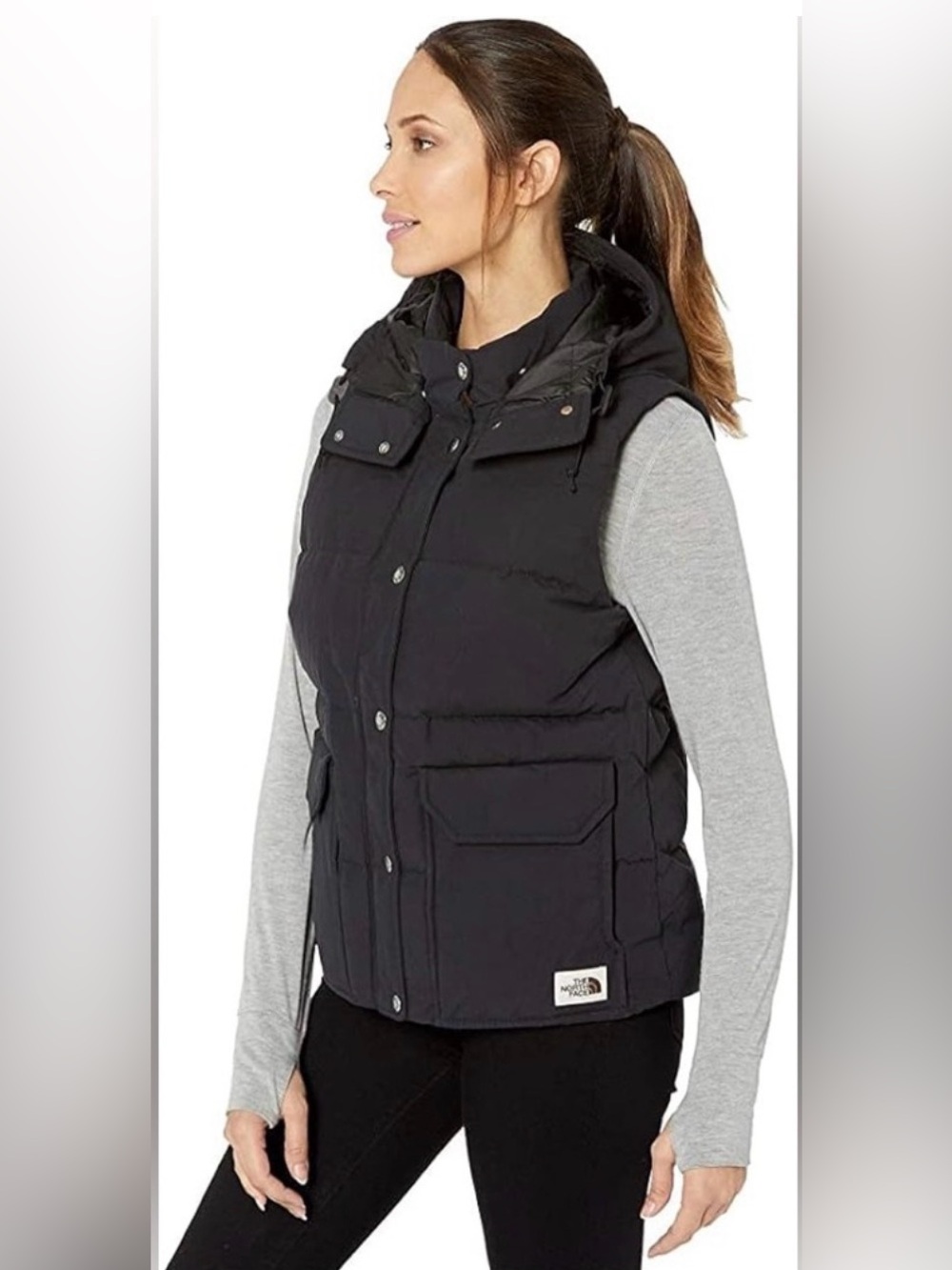 The North Face Black Down Sierra Vest with Hood